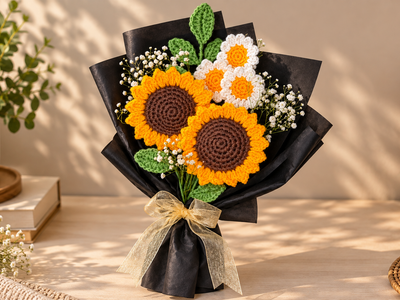 Crocheted Flower Bouquet 1