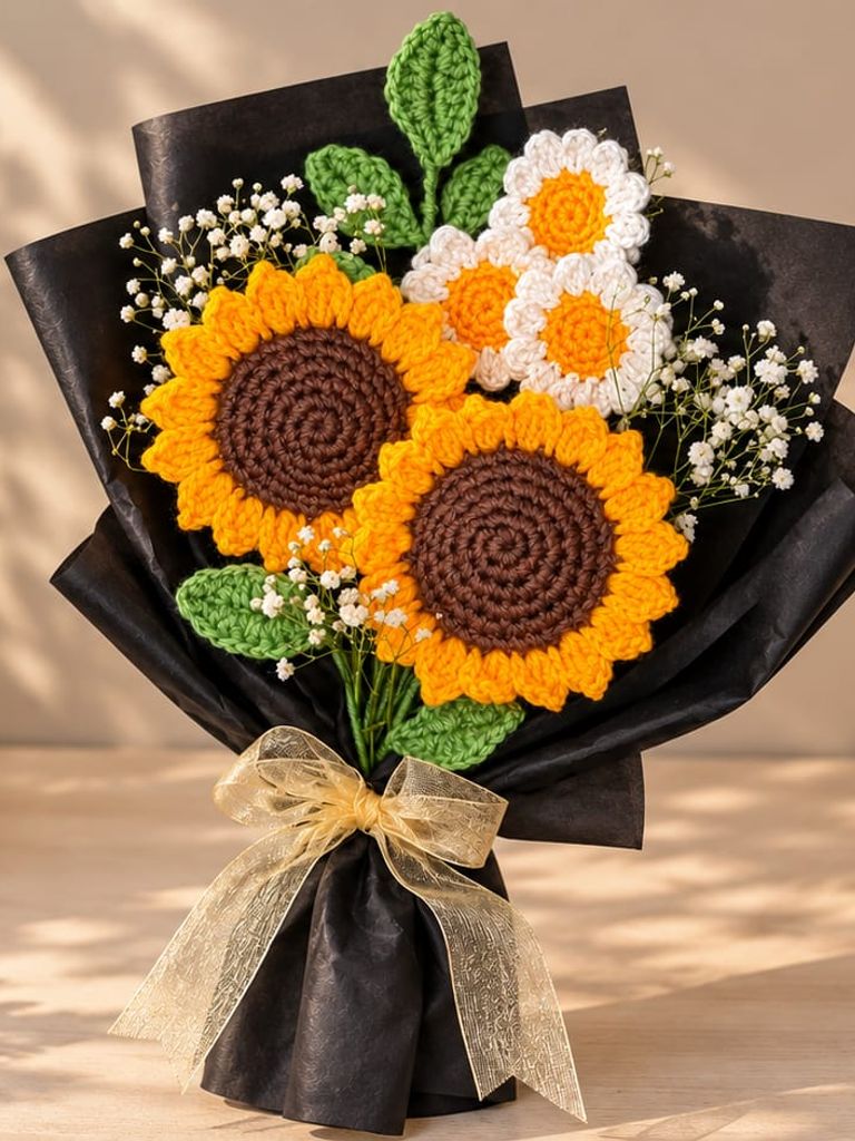 Crocheted Flower Bouquet