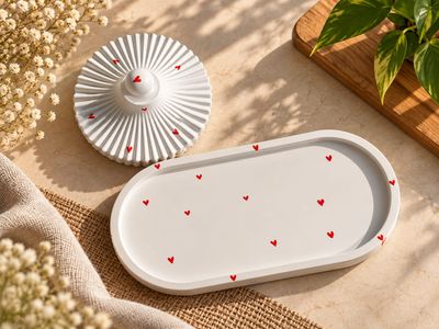 Heart Printed Vessel Set 1