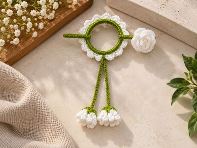  Crochet Flower Hair Bun Pin  2