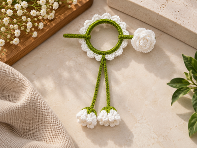 Crochet Flower Hair Bun Pin  2