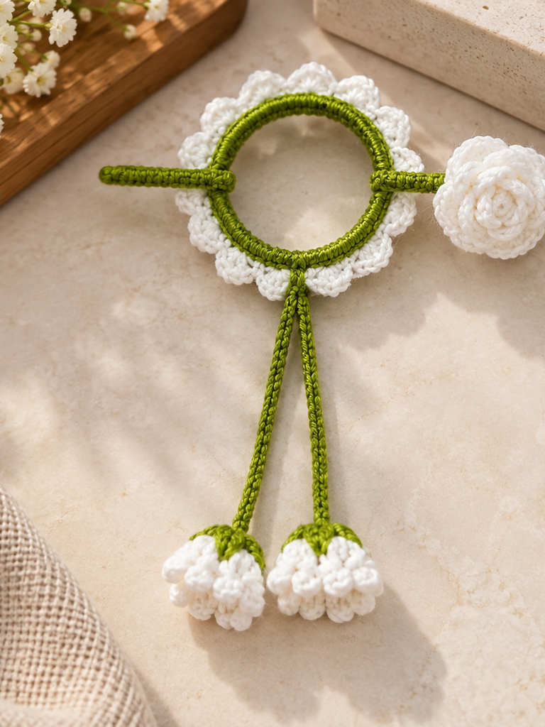  Crochet Flower Hair Bun Pin 