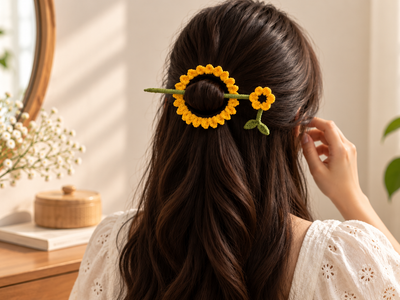  Sunflower Hair Bun Pin  1