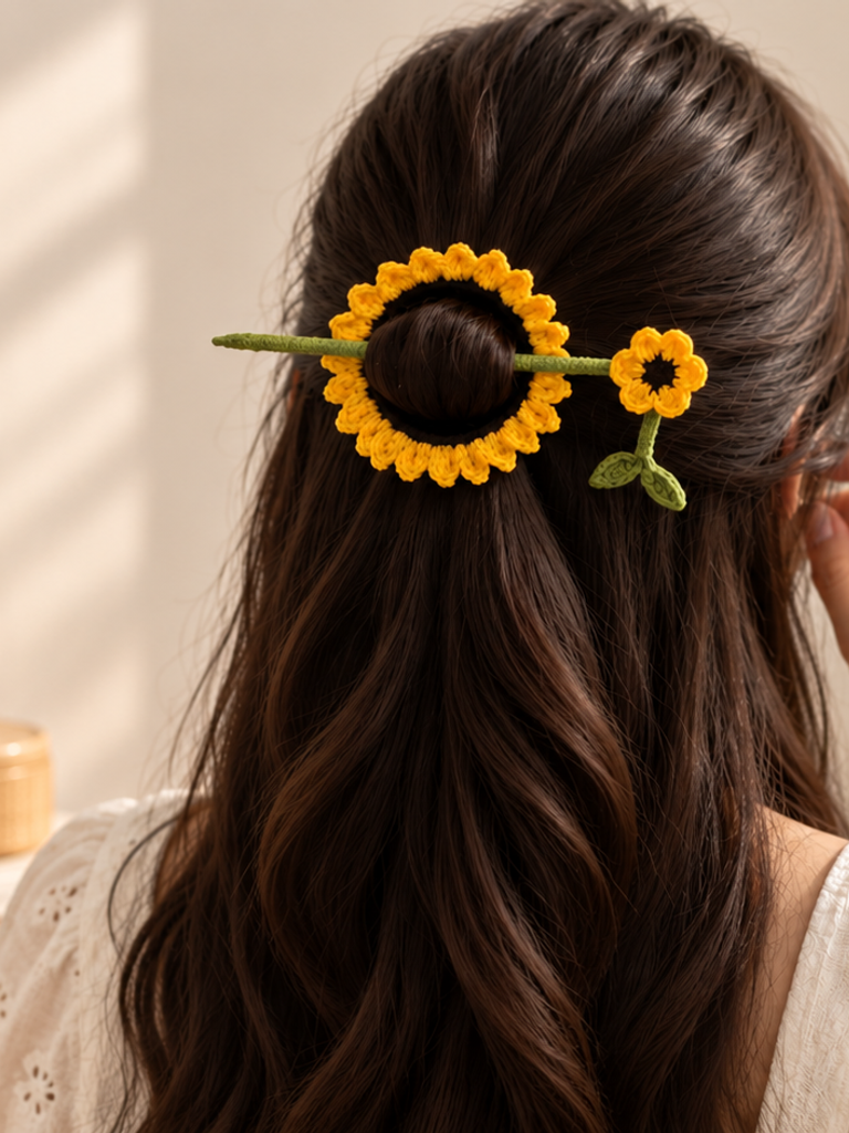  Sunflower Hair Bun Pin 