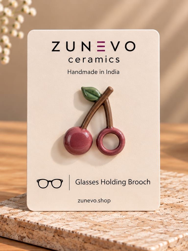 Cherry Glasses Holder Brooch