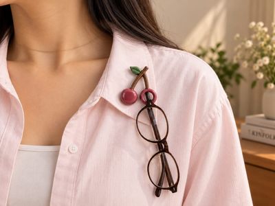 Cherry Glasses Holder Brooch 3