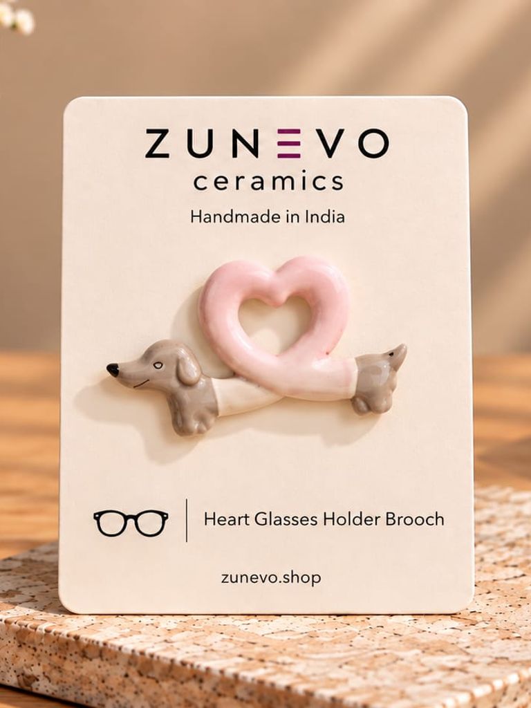 Heart Glasses Holder Brooch