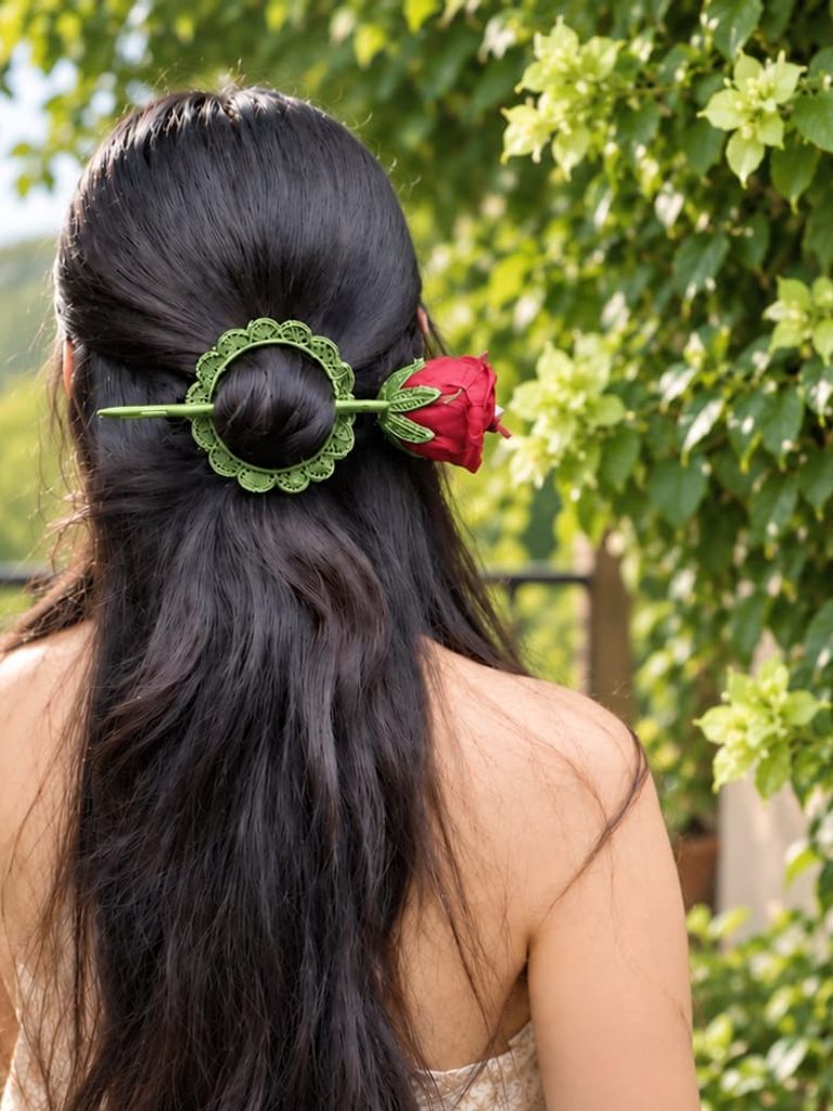 Rose Hair Bun Pin 