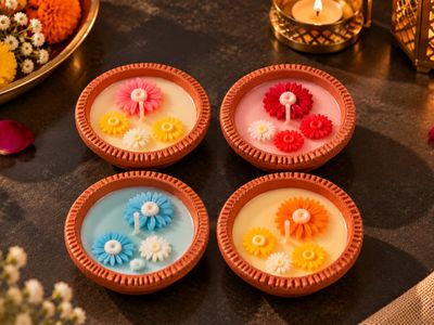Floral Diya Candle 1