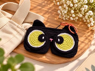 Crochet Cat Mini Pouch 1
